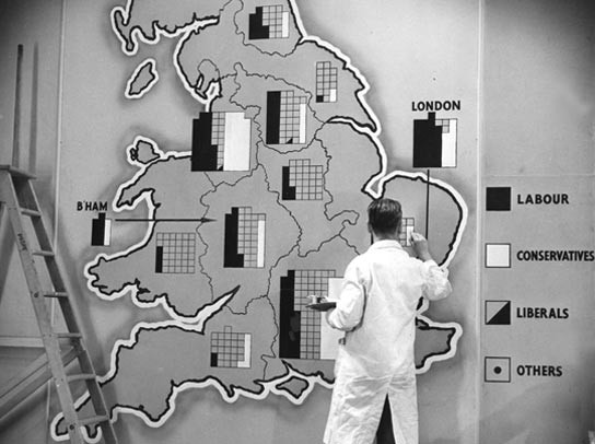 ‘Data visualisation’ during the 1951 general election.